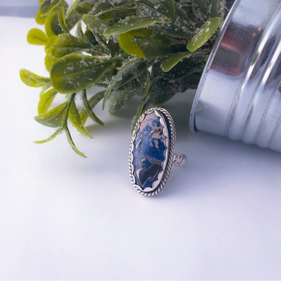 NWT‎ Handmade Sterling Silver Sodalite Gemstone Ring Size 6.5 - Picture 2 of 5